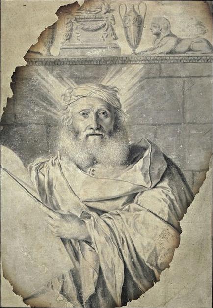 WikiOO.org - Encyclopedia of Fine Arts - Målning, konstverk Philippe De Champaigne - Moses holding the Tablets of the Law