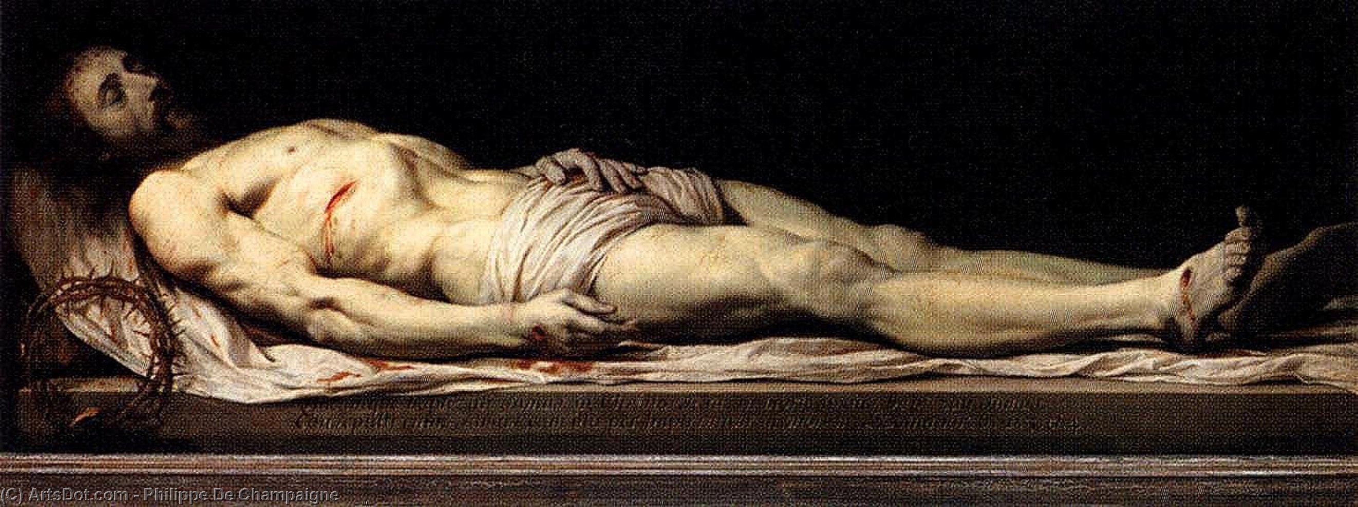 Wikioo.org - Encyklopedia Sztuk Pięknych - Malarstwo, Grafika Philippe De Champaigne - The Dead Christ