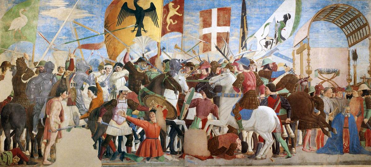 WikiOO.org - Enciklopedija likovnih umjetnosti - Slikarstvo, umjetnička djela Piero Della Francesca - Battle between Heraclius and Chosroes
