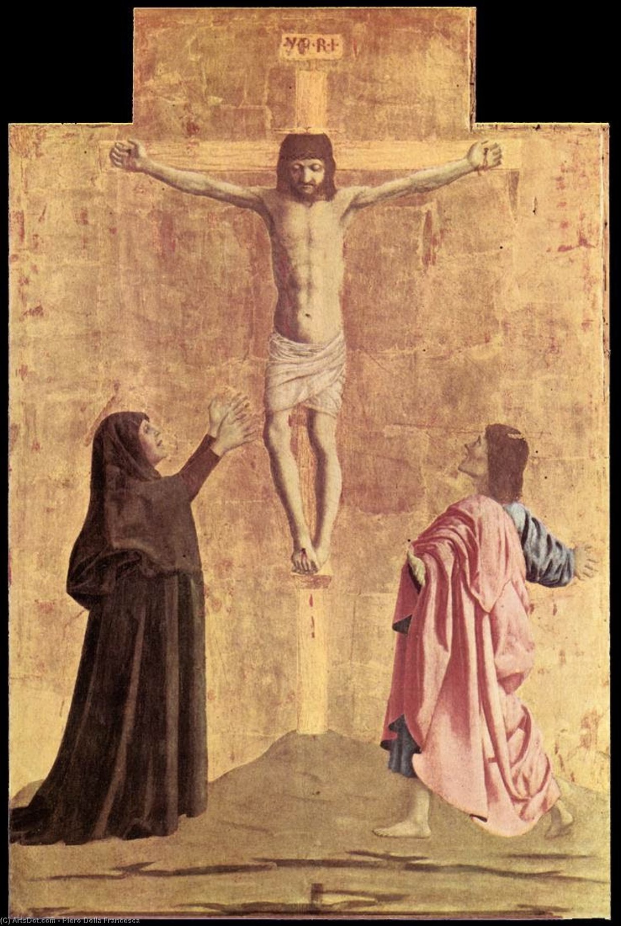 WikiOO.org - 백과 사전 - 회화, 삽화 Piero Della Francesca - Polyptych of the Misericordia. Crucifixion