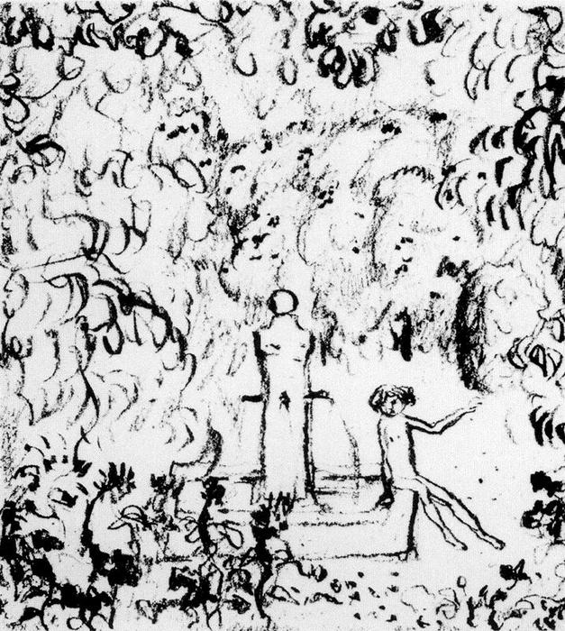 Wikioo.org - สารานุกรมวิจิตรศิลป์ - จิตรกรรม Pierre Bonnard - At the fountain