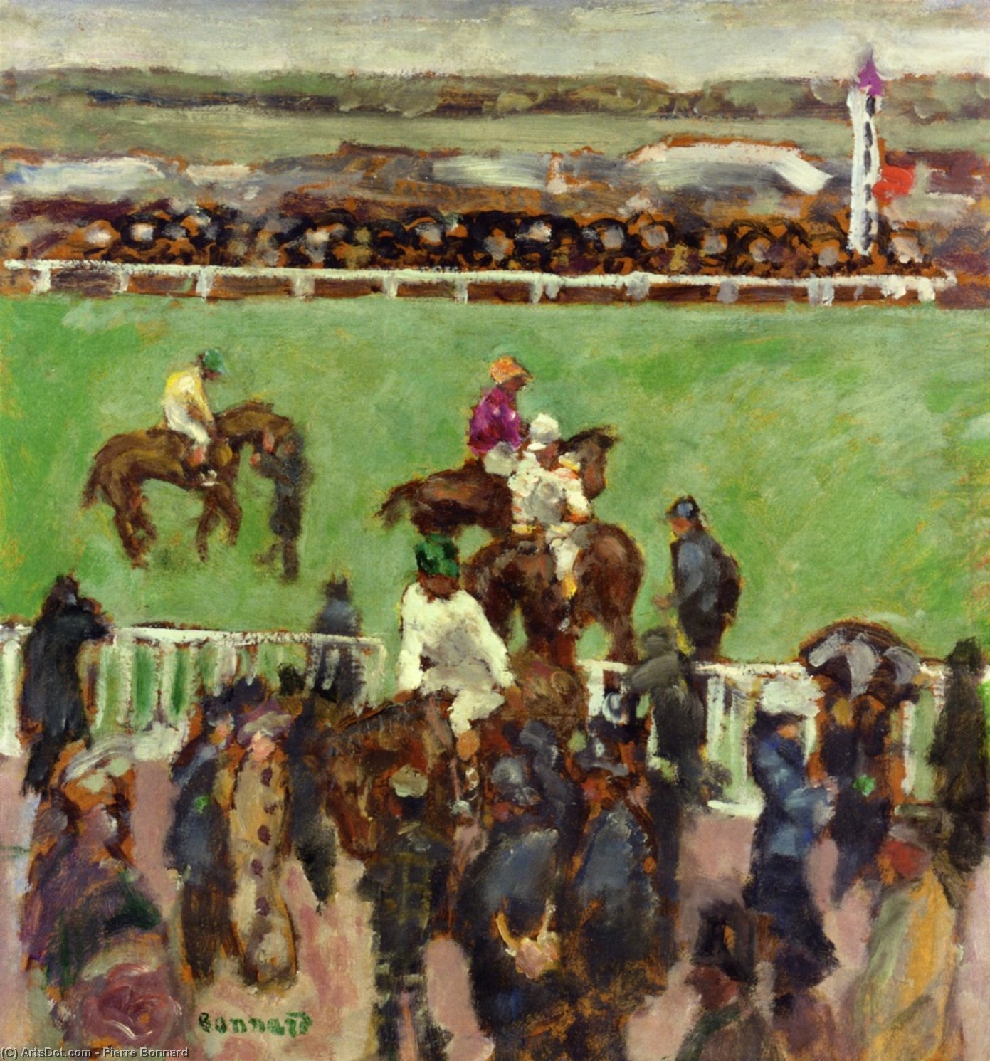 WikiOO.org - Εγκυκλοπαίδεια Καλών Τεχνών - Ζωγραφική, έργα τέχνης Pierre Bonnard - At the Races, Longchamp