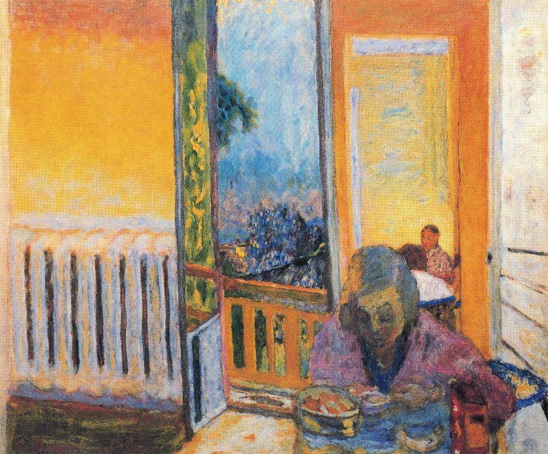 WikiOO.org - Encyclopedia of Fine Arts - Maľba, Artwork Pierre Bonnard - Breakfast near the radiator
