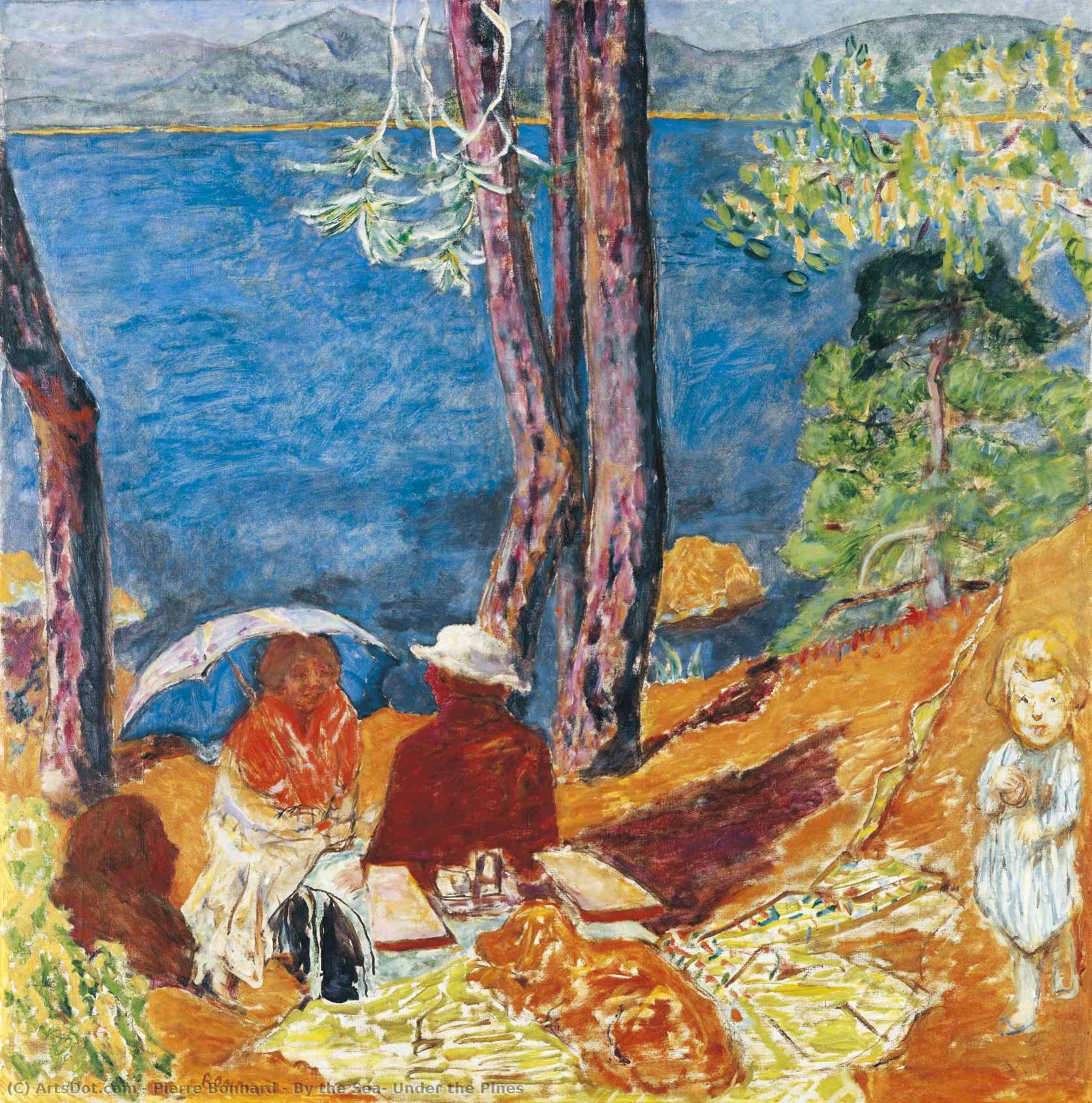 Wikioo.org - สารานุกรมวิจิตรศิลป์ - จิตรกรรม Pierre Bonnard - By the Sea, Under the Pines