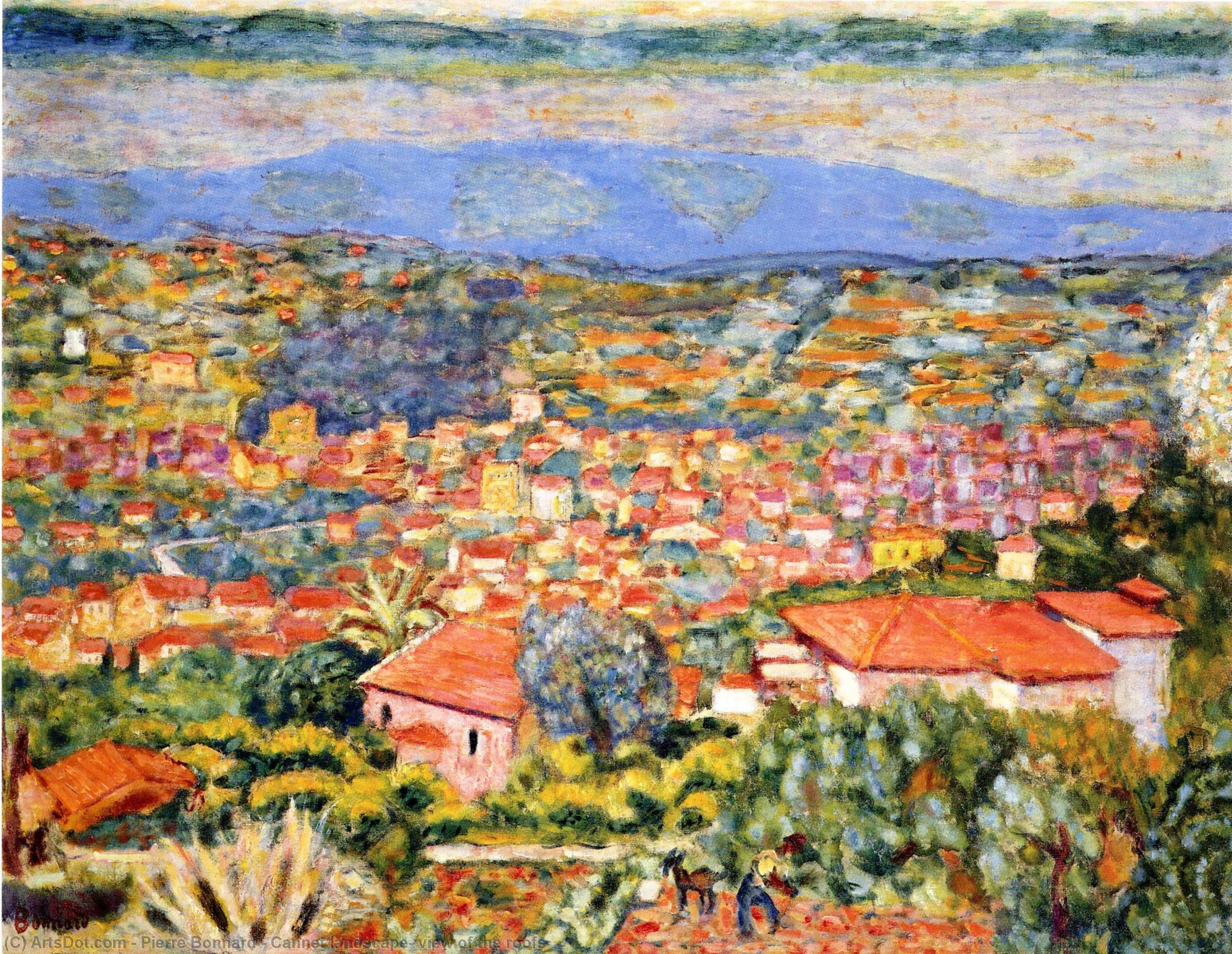 Wikioo.org – L'Enciclopedia delle Belle Arti - Pittura, Opere di Pierre Bonnard - Cannet paesaggio , veduta di il tetti