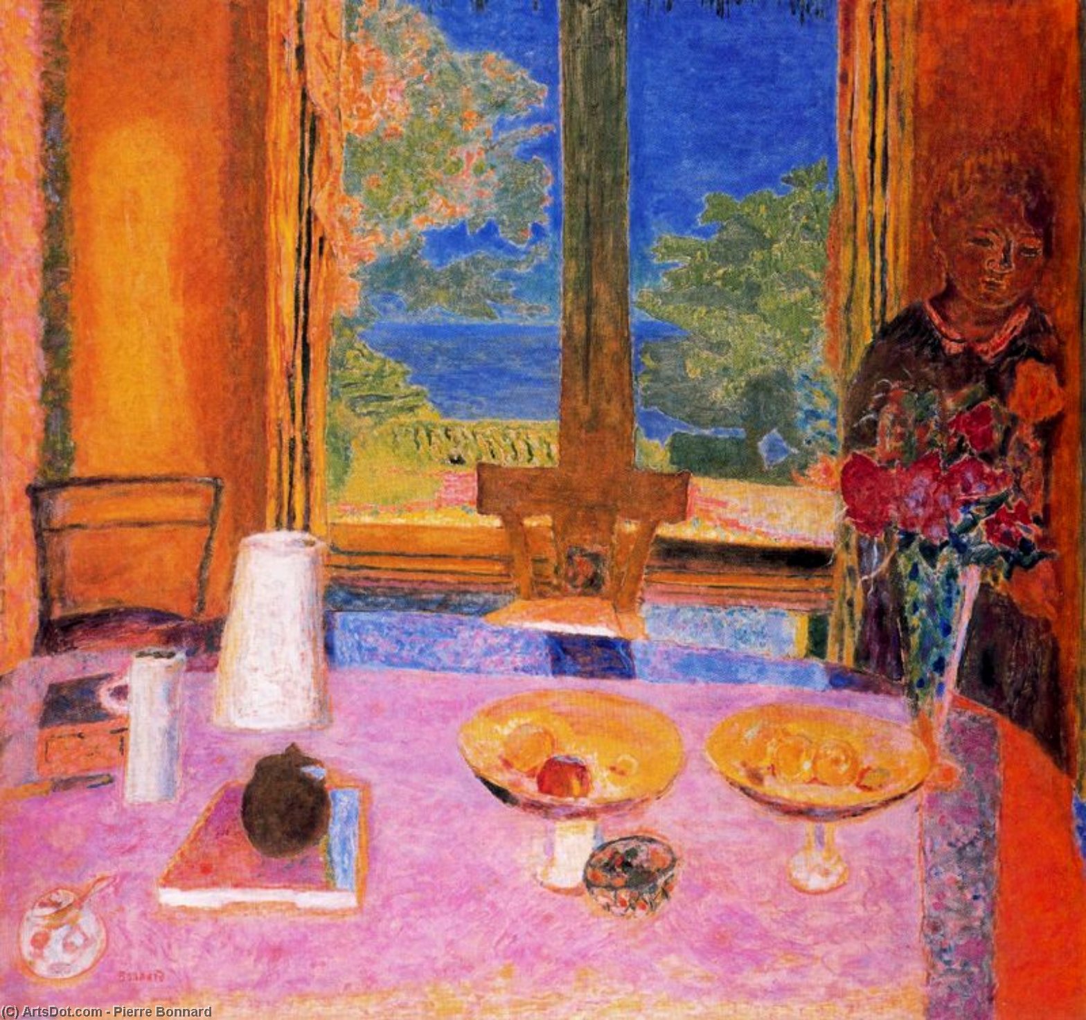 Wikioo.org - สารานุกรมวิจิตรศิลป์ - จิตรกรรม Pierre Bonnard - Dining in the countryside