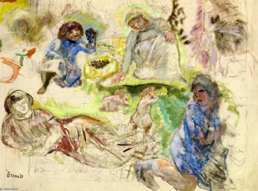 WikiOO.org - Encyclopedia of Fine Arts - Maleri, Artwork Pierre Bonnard - Figure Studies for Le Printemps