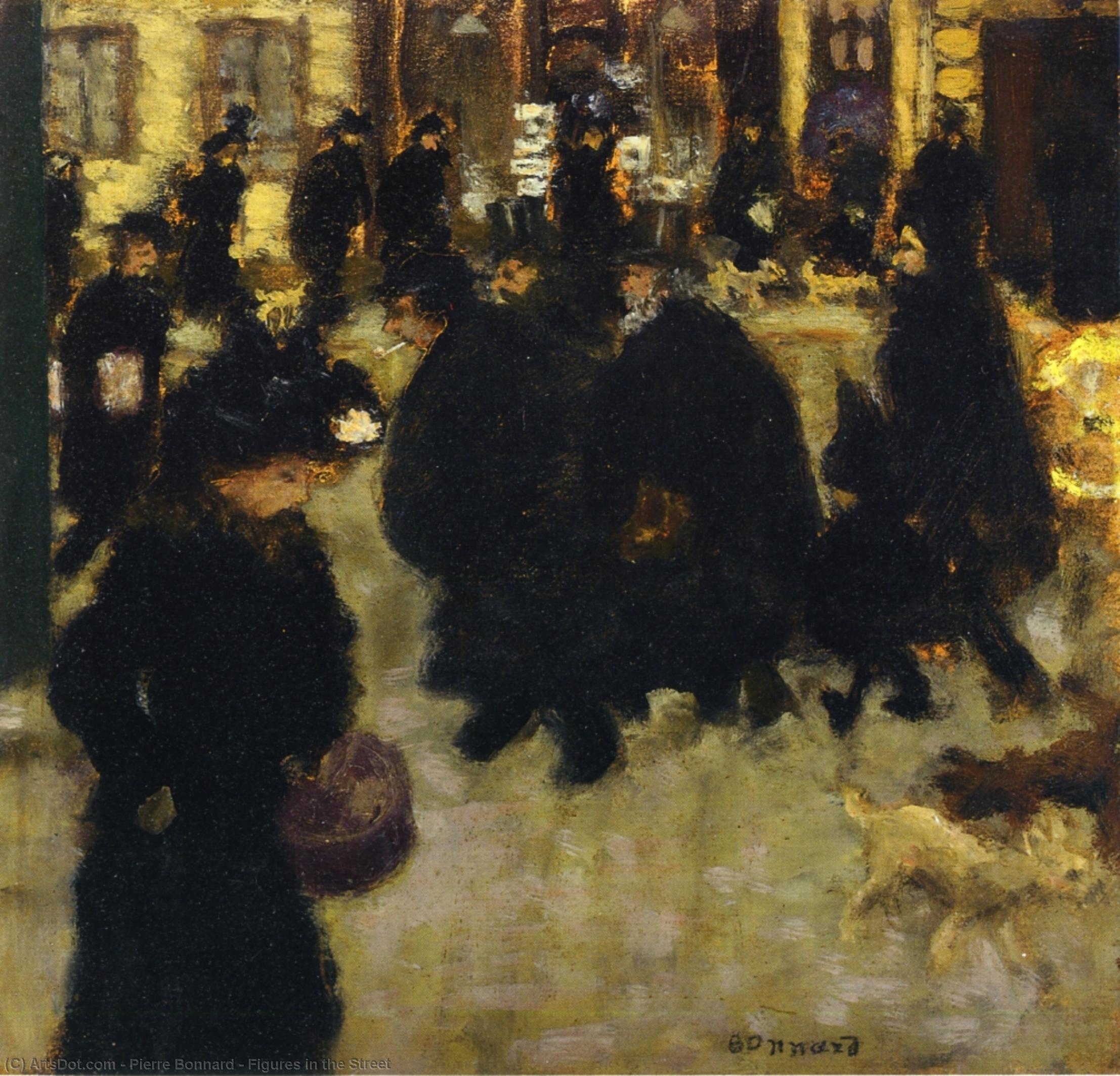 WikiOO.org - Encyclopedia of Fine Arts - Lukisan, Artwork Pierre Bonnard - Figures in the Street