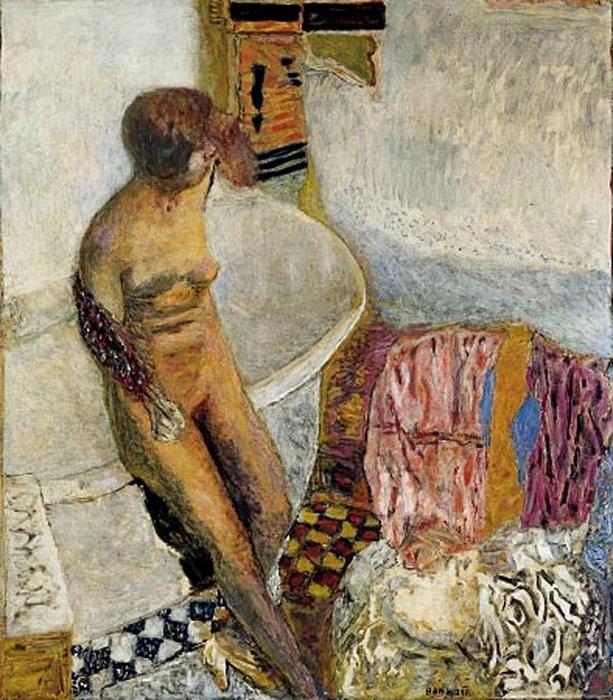 Wikioo.org - The Encyclopedia of Fine Arts - Painting, Artwork by Pierre Bonnard - Leaving the bathroom
