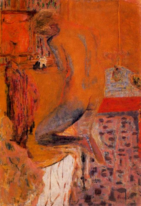 WikiOO.org - Encyclopedia of Fine Arts - Schilderen, Artwork Pierre Bonnard - Nude from the back at her toilette
