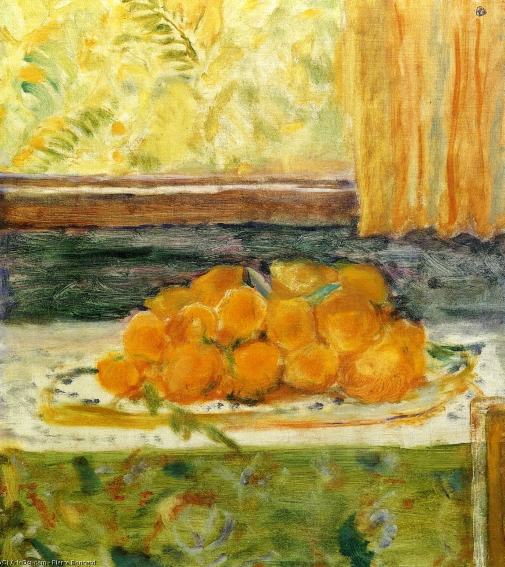 Wikoo.org - موسوعة الفنون الجميلة - اللوحة، العمل الفني Pierre Bonnard - Still LIfe with Lemons