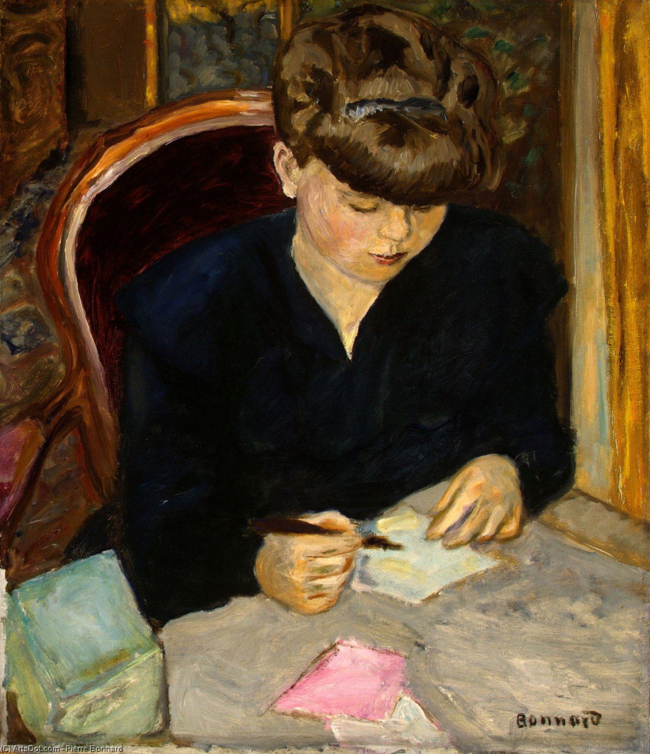 Wikoo.org - موسوعة الفنون الجميلة - اللوحة، العمل الفني Pierre Bonnard - The Letter