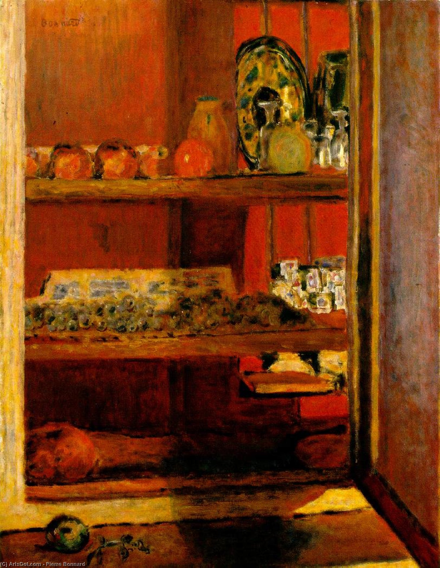 Wikioo.org - The Encyclopedia of Fine Arts - Painting, Artwork by Pierre Bonnard - The Red Cupboard