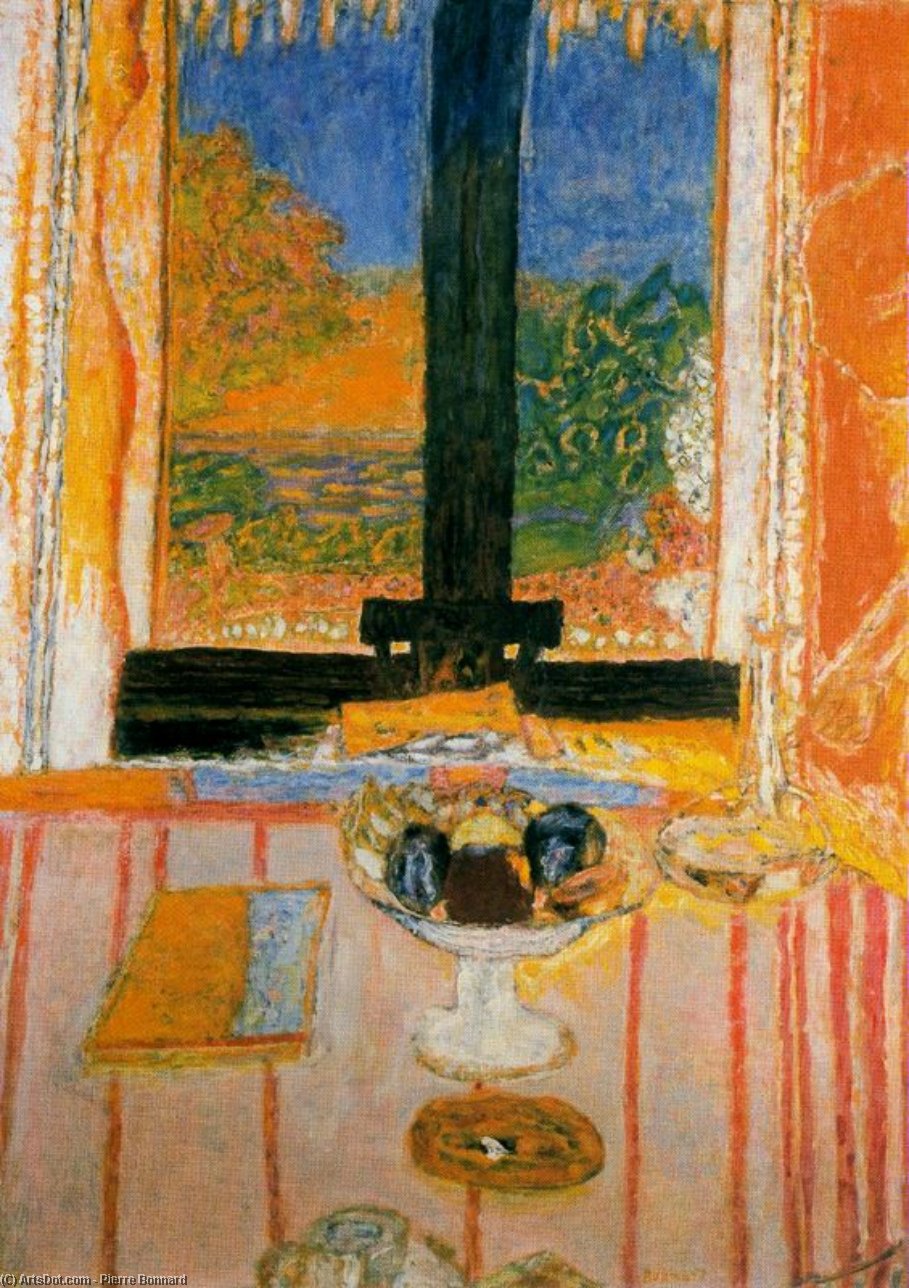 Wikioo.org – La Enciclopedia de las Bellas Artes - Pintura, Obras de arte de Pierre Bonnard - el mesa por el ventana