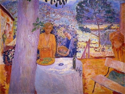 Wikioo.org - The Encyclopedia of Fine Arts - Painting, Artwork by Pierre Bonnard - The Terrace at Vernonnet