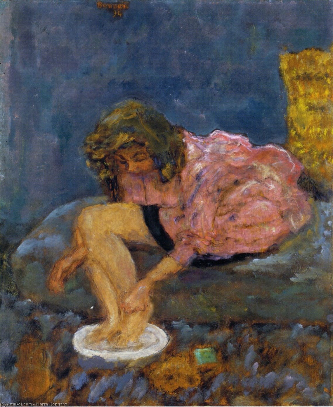 Wikioo.org - The Encyclopedia of Fine Arts - Painting, Artwork by Pierre Bonnard - Woman Washing Her Feet