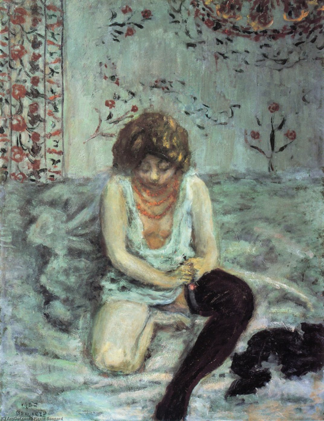 WikiOO.org – 美術百科全書 - 繪畫，作品 Pierre Bonnard - 女人 黑色  丝袜