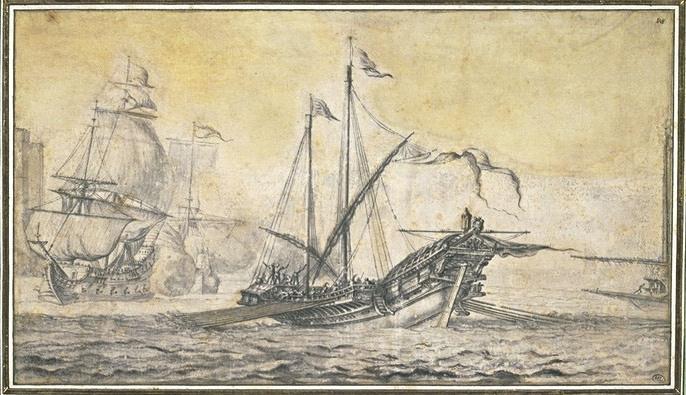 WikiOO.org - Енциклопедія образотворчого мистецтва - Живопис, Картини
 Pierre Puget - Galley and two ships sailing on