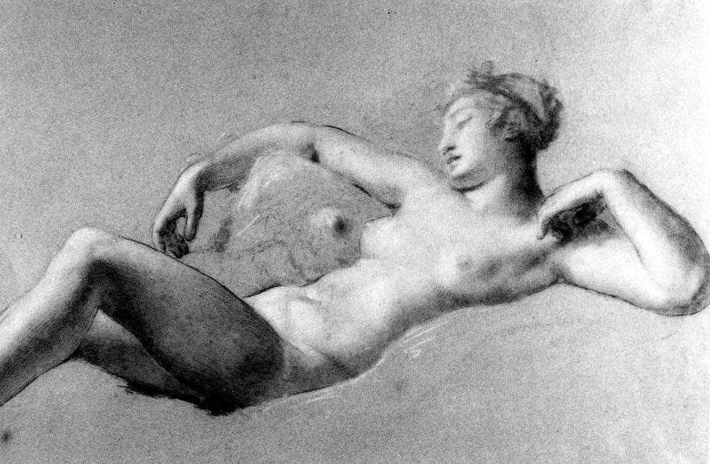 WikiOO.org - 백과 사전 - 회화, 삽화 Pierre-Paul Prud'hon - Female Nude Reclining