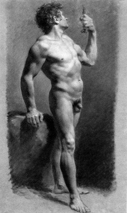 Wikioo.org - Bách khoa toàn thư về mỹ thuật - Vẽ tranh, Tác phẩm nghệ thuật Pierre-Paul Prud'hon - Male Nude Turning