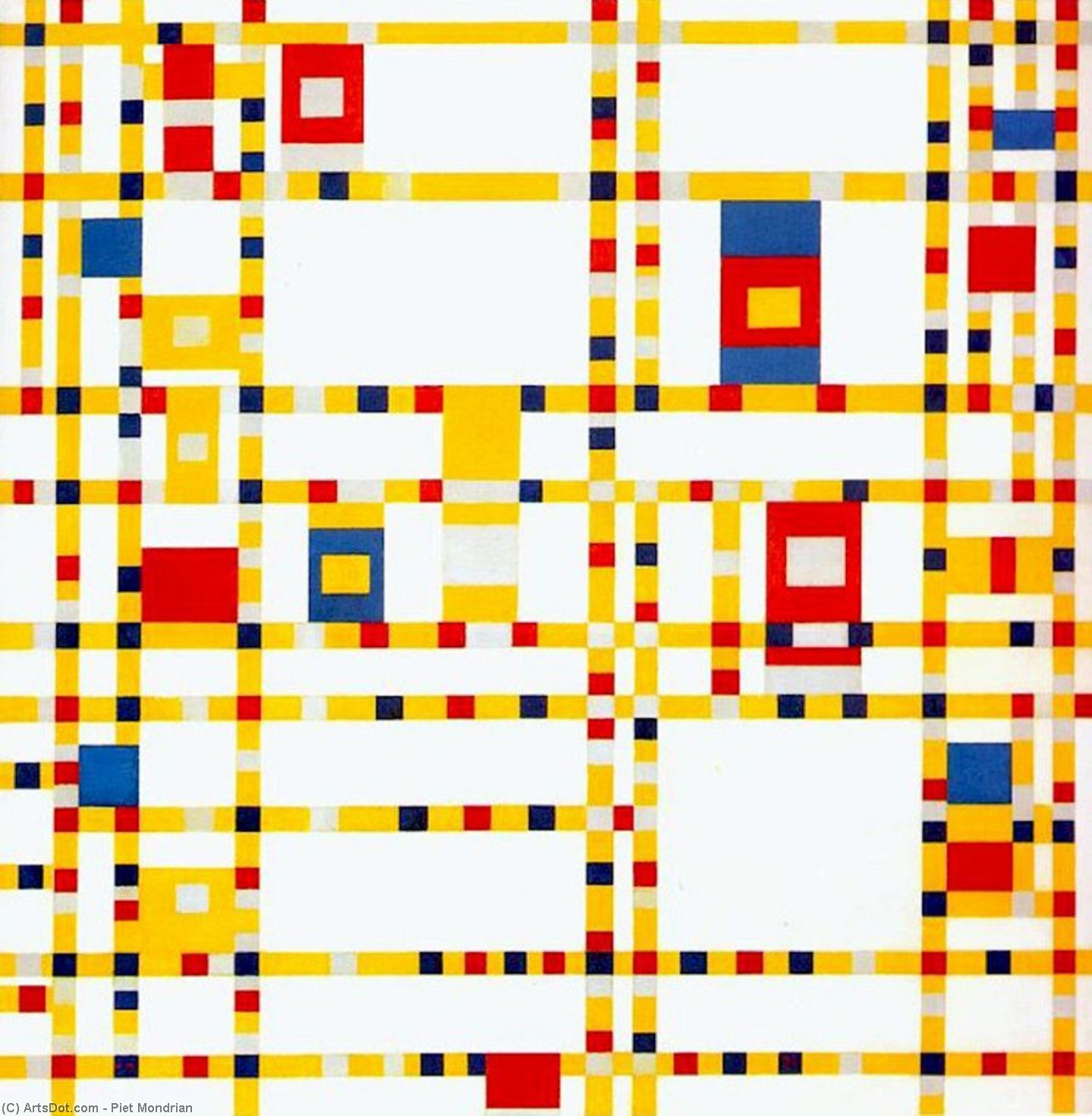 WikiOO.org - Encyclopedia of Fine Arts - Lukisan, Artwork Piet Mondrian - Broadway Boogie Woogie
