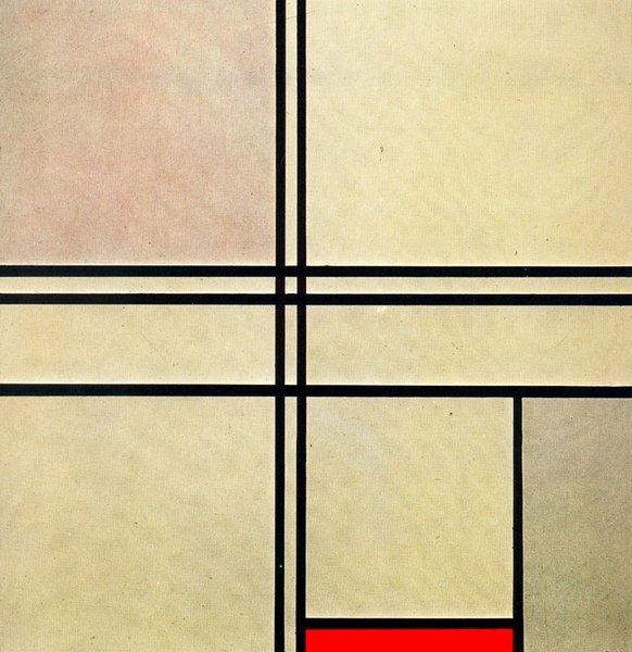Wikoo.org - موسوعة الفنون الجميلة - اللوحة، العمل الفني Piet Mondrian - Composition 1