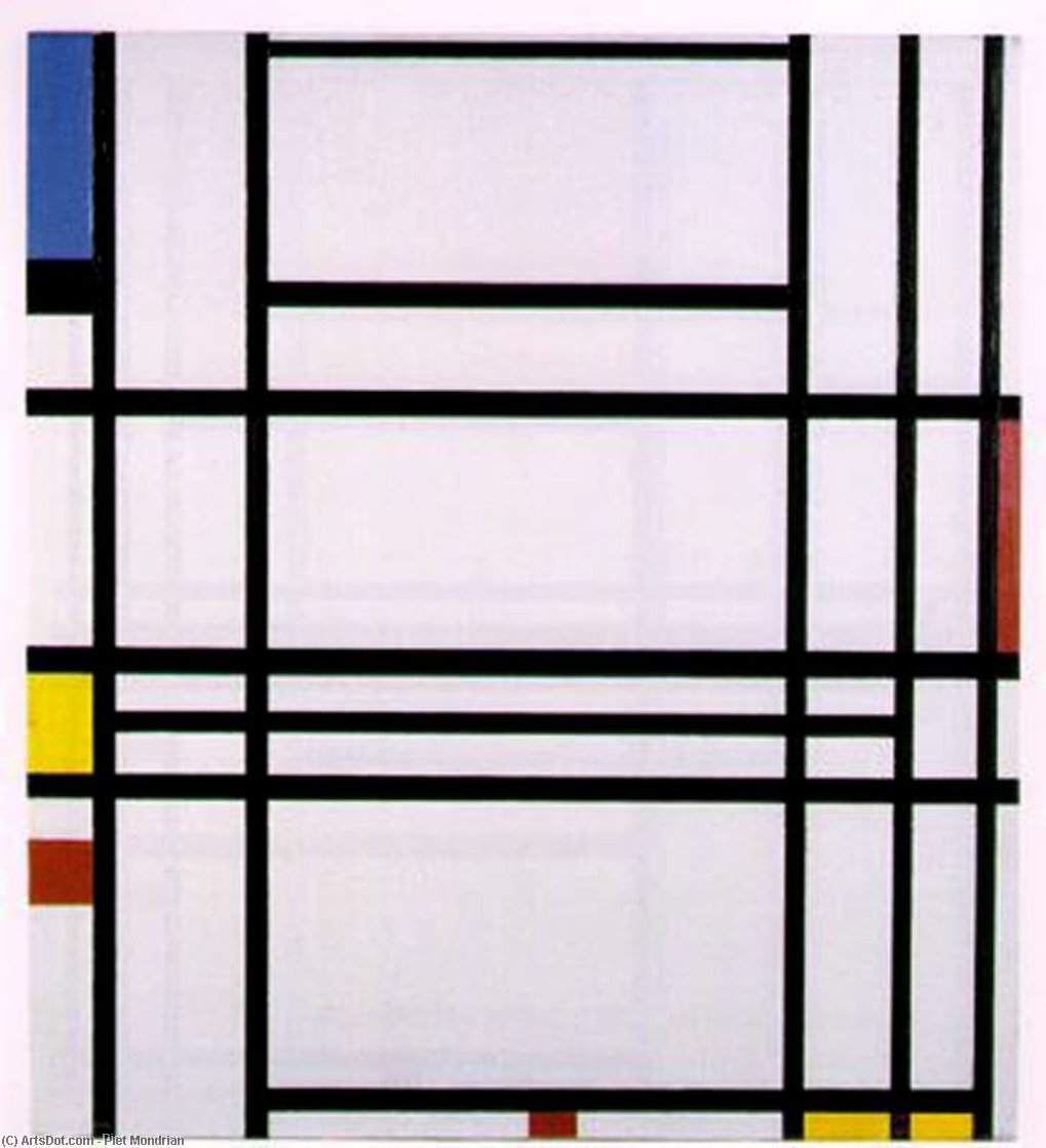 Wikoo.org - موسوعة الفنون الجميلة - اللوحة، العمل الفني Piet Mondrian - Composition 10