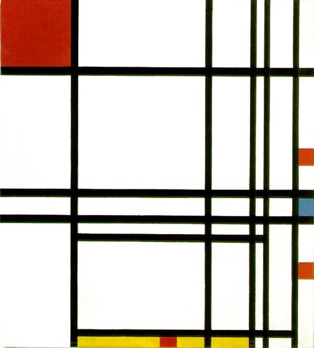 Wikioo.org – L'Enciclopedia delle Belle Arti - Pittura, Opere di Piet Mondrian - Composizione nº 8