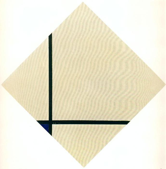WikiOO.org - Енциклопедия за изящни изкуства - Живопис, Произведения на изкуството Piet Mondrian - Composition with Black and blue
