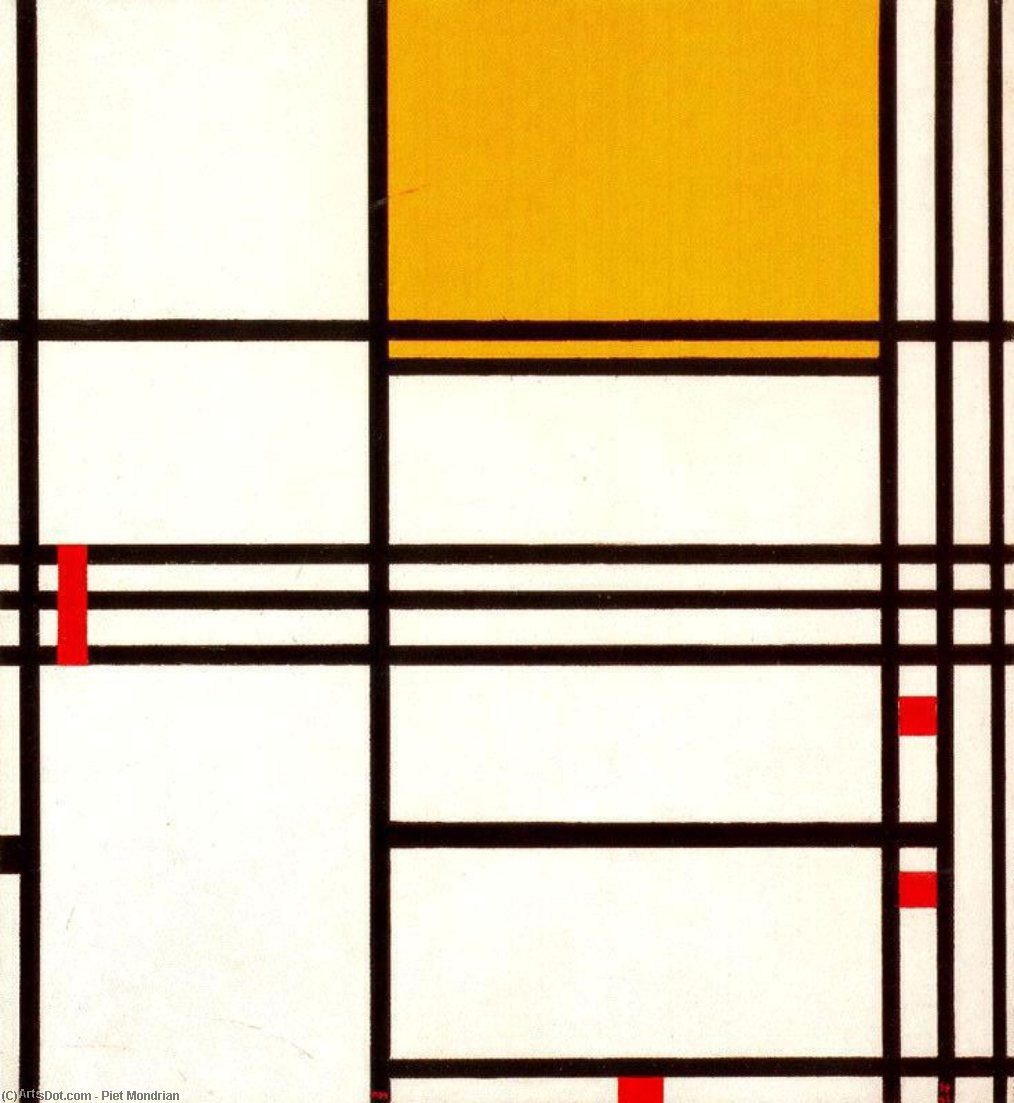 Wikioo.org - สารานุกรมวิจิตรศิลป์ - จิตรกรรม Piet Mondrian - Composition with Black, White, Yellow and Red