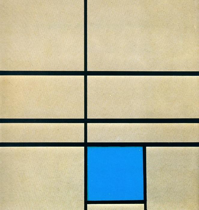 Wikioo.org - สารานุกรมวิจิตรศิลป์ - จิตรกรรม Piet Mondrian - Composition with Blue 1