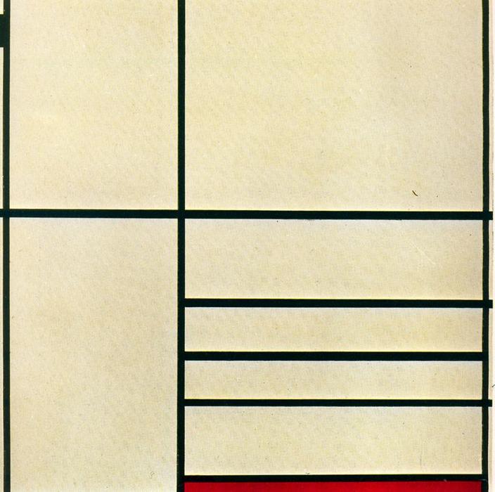 Wikoo.org - موسوعة الفنون الجميلة - اللوحة، العمل الفني Piet Mondrian - Composition with Red and Black