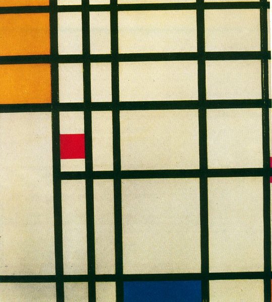 Wikioo.org – L'Enciclopedia delle Belle Arti - Pittura, Opere di Piet Mondrian - Composizione con rosso giallo  e le  azzurro  1