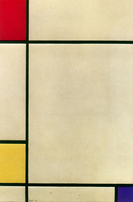 Wikioo.org - สารานุกรมวิจิตรศิลป์ - จิตรกรรม Piet Mondrian - Composition with red, yellow and blue 2