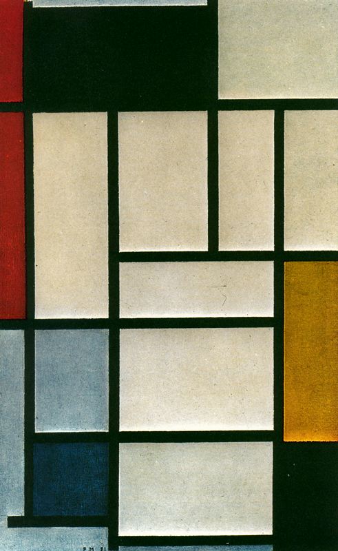 Wikioo.org - สารานุกรมวิจิตรศิลป์ - จิตรกรรม Piet Mondrian - Composition with red, yellow and blue 3