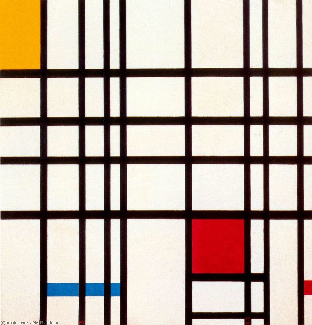 WikiOO.org - Енциклопедия за изящни изкуства - Живопис, Произведения на изкуството Piet Mondrian - Composition with Red, Yellow and Blue