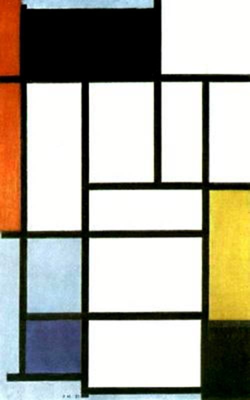 WikiOO.org - Енциклопедия за изящни изкуства - Живопис, Произведения на изкуството Piet Mondrian - Composition with Red. Yellow and Blue