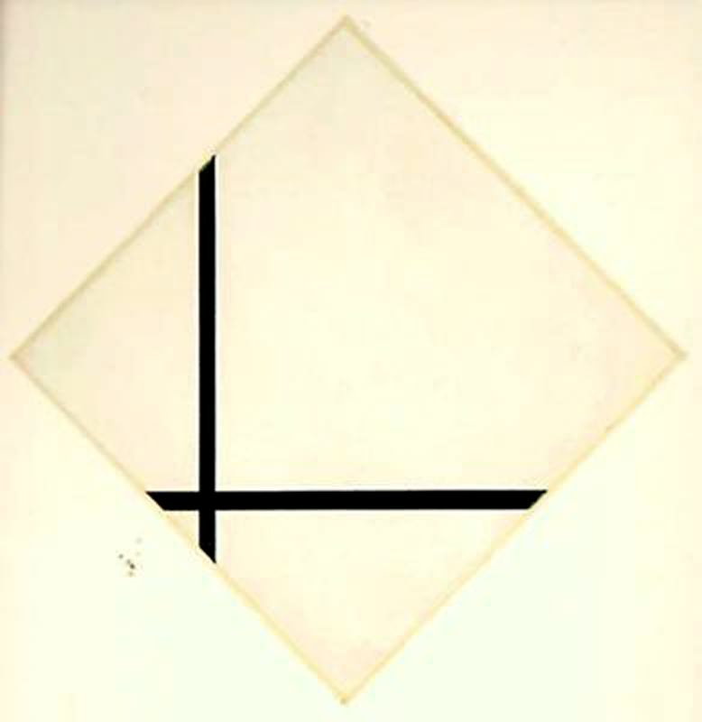 Wikioo.org - สารานุกรมวิจิตรศิลป์ - จิตรกรรม Piet Mondrian - Composition with two lines