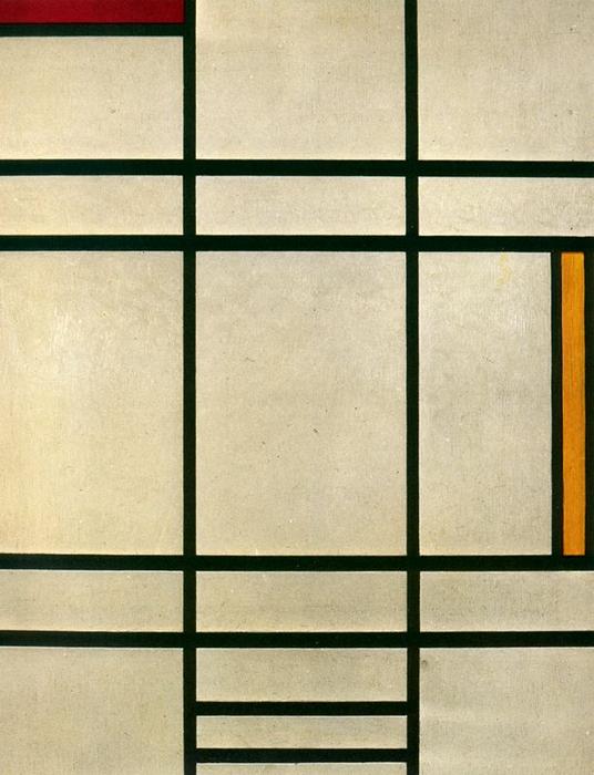 WikiOO.org - Енциклопедия за изящни изкуства - Живопис, Произведения на изкуството Piet Mondrian - Composition with yellow and red