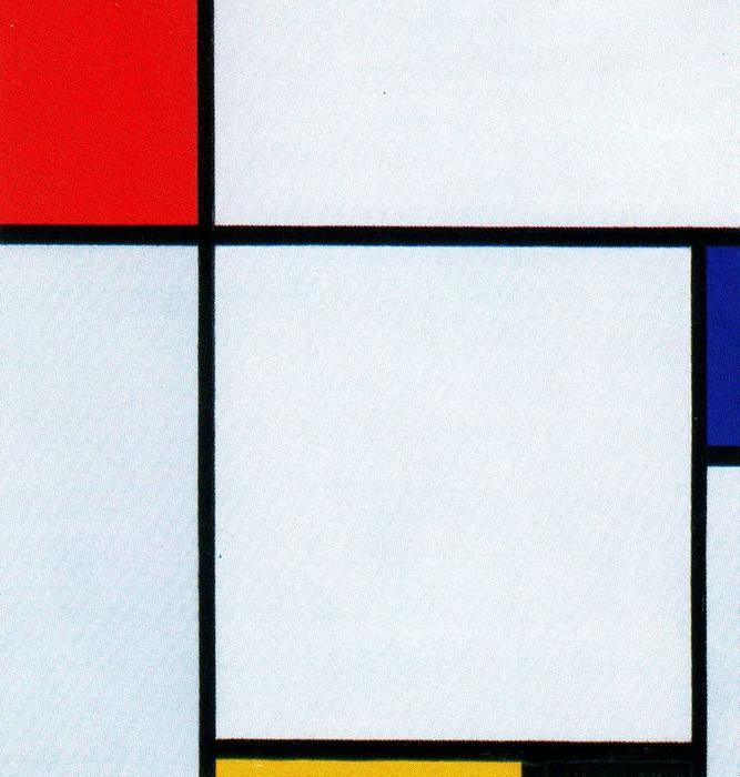 WikiOO.org - Энциклопедия изобразительного искусства - Живопись, Картины  Piet Mondrian - состав композиции с  Красную  желтый  синий  а также  Черного