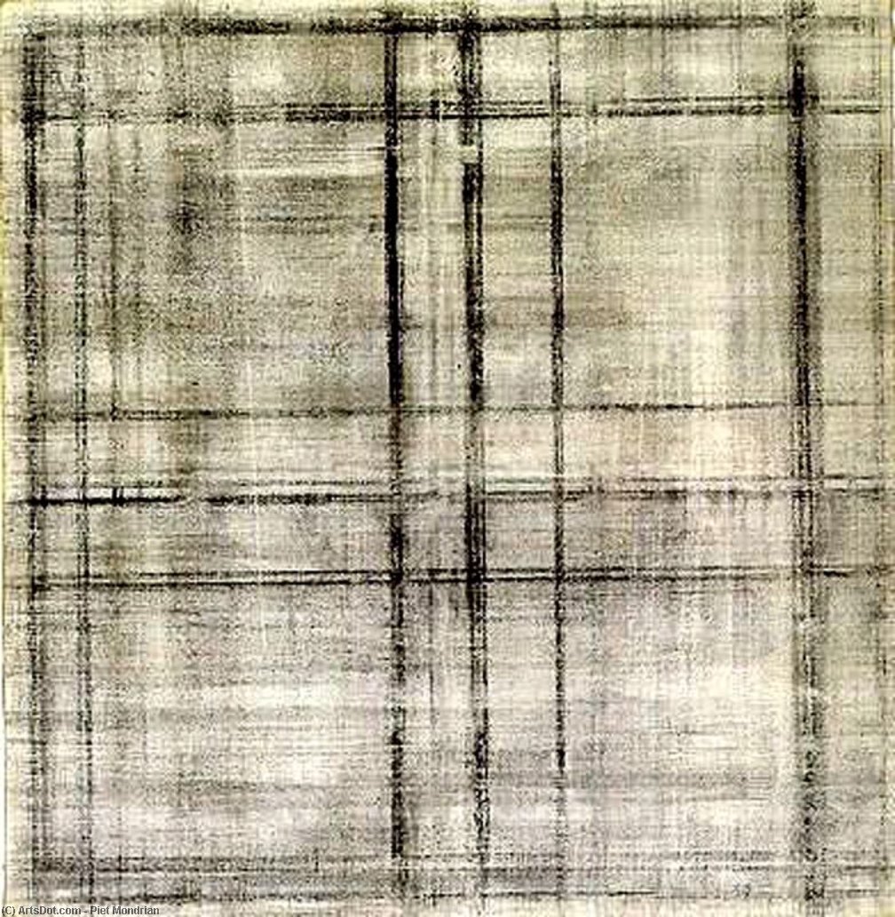 Wikioo.org - สารานุกรมวิจิตรศิลป์ - จิตรกรรม Piet Mondrian - Composition. Unfinished 1