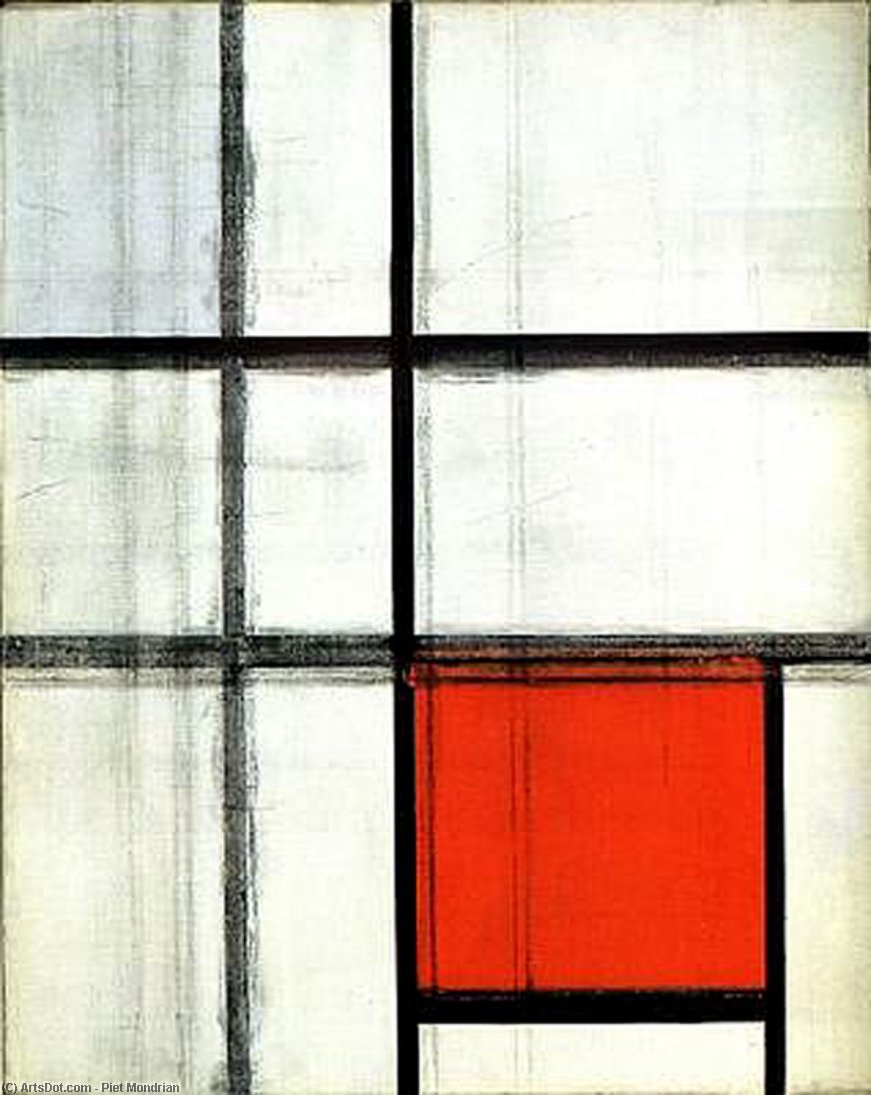 Wikioo.org – L'Enciclopedia delle Belle Arti - Pittura, Opere di Piet Mondrian - Composizione incompiuta