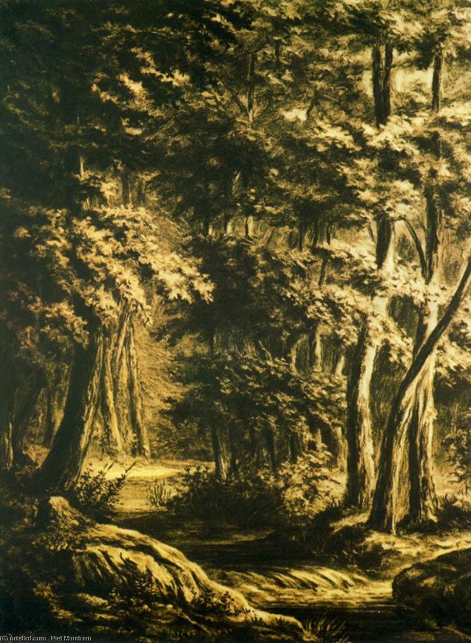WikiOO.org - دایره المعارف هنرهای زیبا - نقاشی، آثار هنری Piet Mondrian - Forest