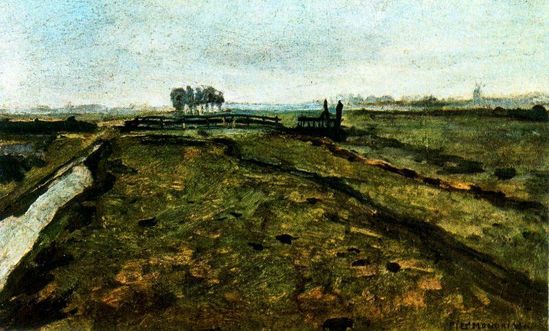 Wikioo.org - The Encyclopedia of Fine Arts - Painting, Artwork by Piet Mondrian - Landscape near Amsterdam