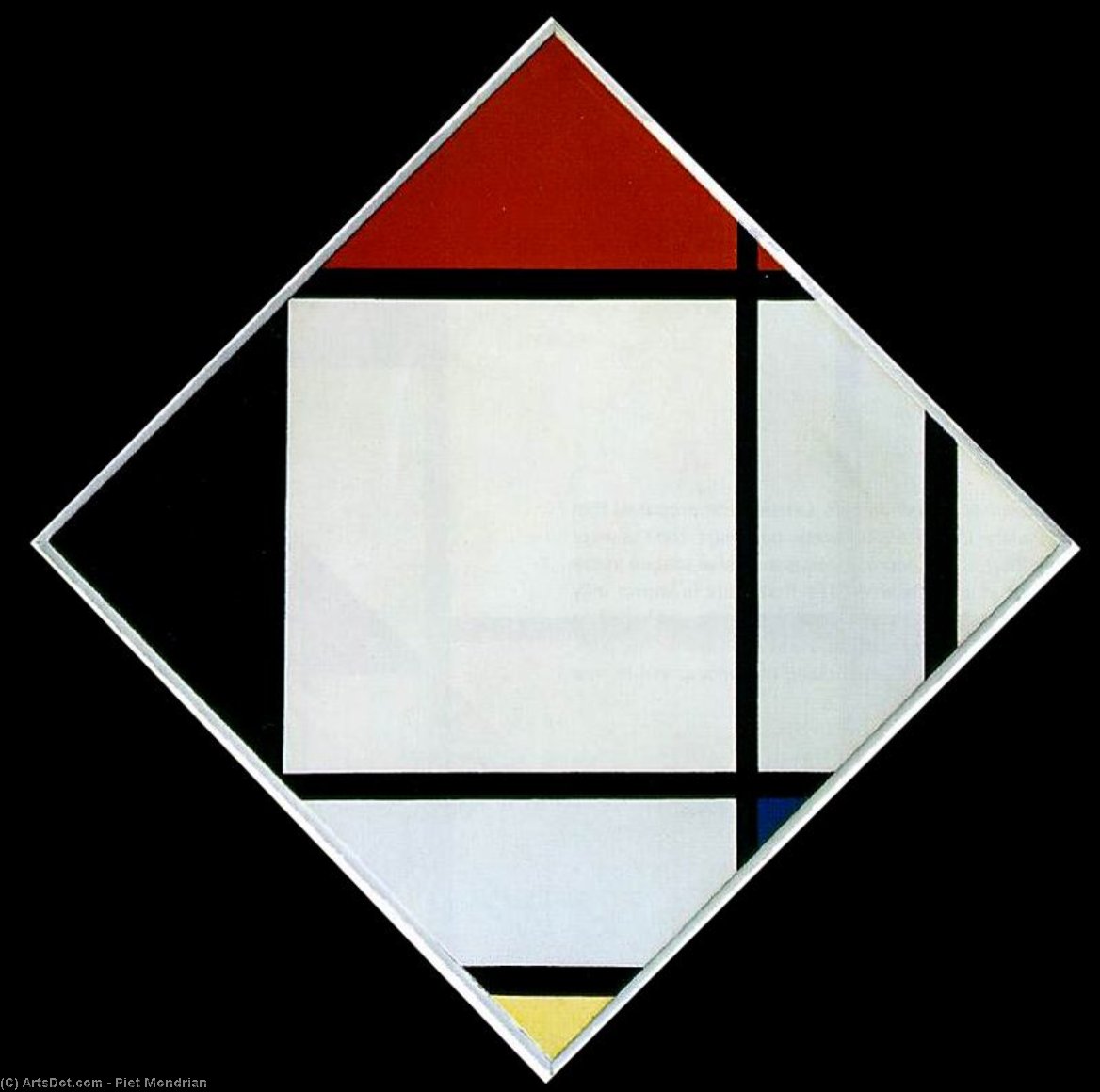 Wikioo.org - The Encyclopedia of Fine Arts - Painting, Artwork by Piet Mondrian - Lozenge Composition with Red, Black,Blue and Yellow
