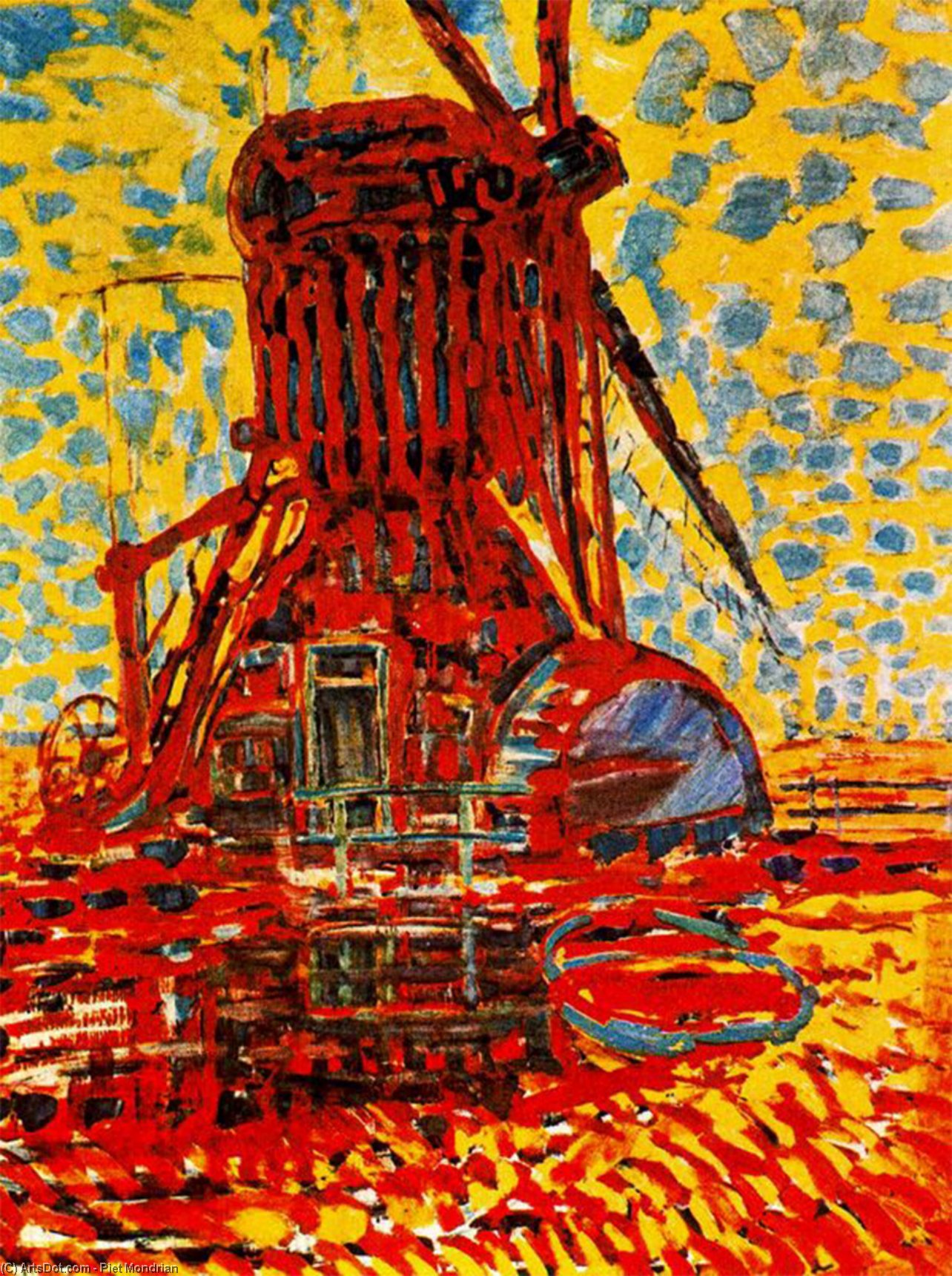 Wikioo.org – L'Enciclopedia delle Belle Arti - Pittura, Opere di Piet Mondrian - Mulino sotto il sole