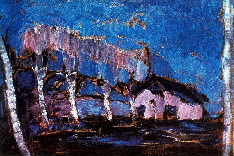 WikiOO.org - Encyclopedia of Fine Arts - Maalaus, taideteos Piet Mondrian - Night landscape