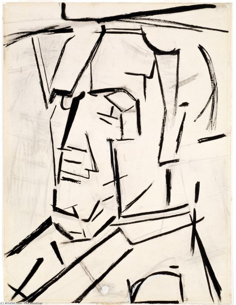 WikiOO.org - Энциклопедия изобразительного искусства - Живопись, Картины  Piet Mondrian - Автопортрет 1