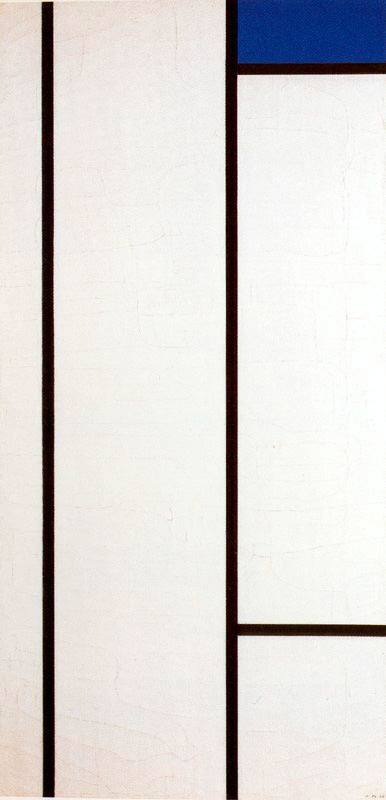 WikiOO.org - Енциклопедия за изящни изкуства - Живопис, Произведения на изкуството Piet Mondrian - Vertical Composition with Blue and White