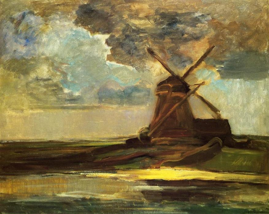 WikiOO.org - Encyclopedia of Fine Arts - Målning, konstverk Piet Mondrian - Windmill in the Gein